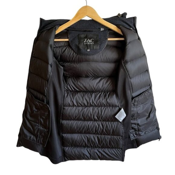 Zac Posen Fiona Puffer Jacket XS Blue Black Feather Down - Picture 13 of 16